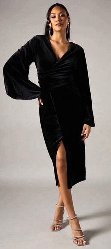 Coast black wrap midi - wrap,