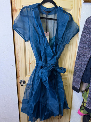 Coast teal organza wrap - teal, dress