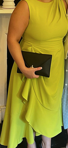 Coast yellow fit flare midi - &,