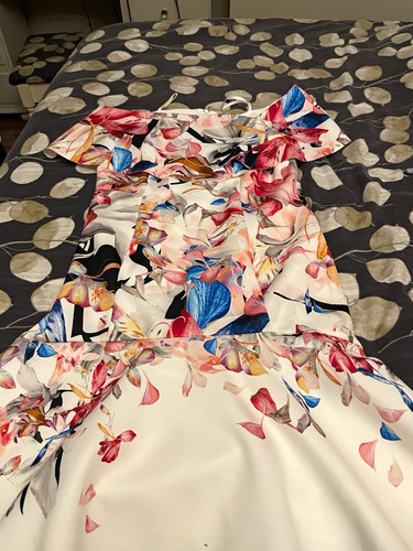 Coast white pink blue - pink, floral