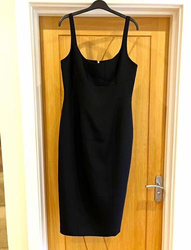 Coast black midi dress scoop - midi,