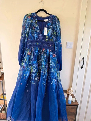 Coast blue floral - coast, organza