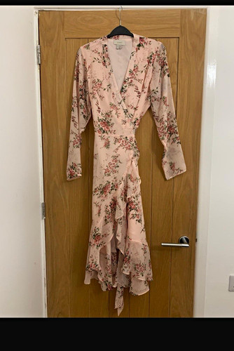 Coast pink floral midi dress - pink,