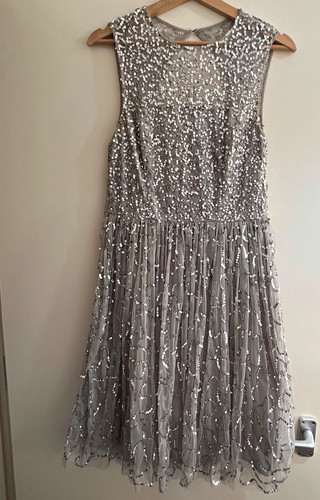 Coast silver sequin mesh - silver,