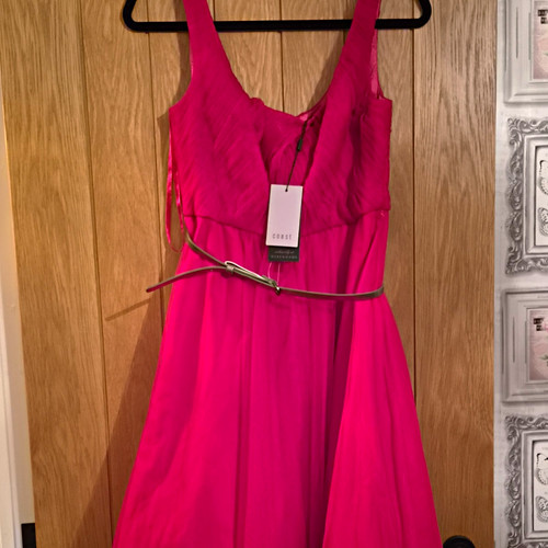 Coast pink chiffon neck - pink, v-neck