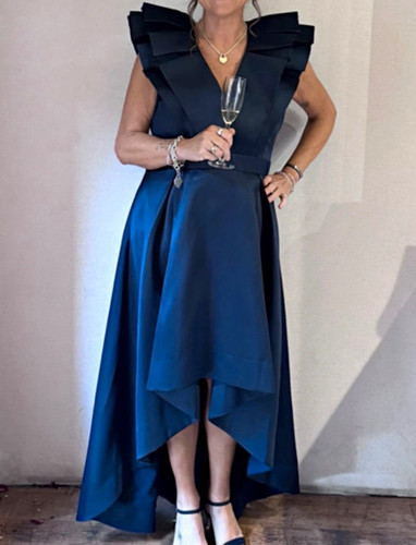 Coast navy satin low ruffle - coast,