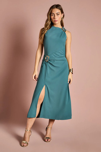 Coast teal midi dress womens - teal,