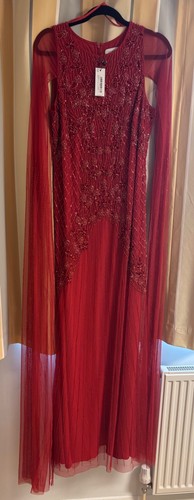 Red coast embellished gown - red,