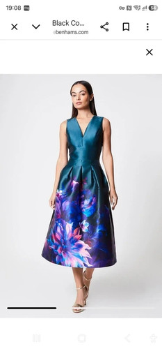 Coast plunge neck twill print