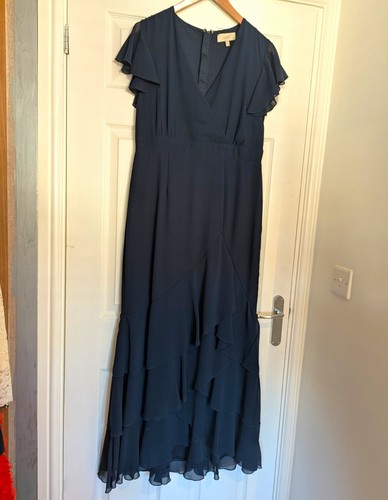 Coast navy chiffon maxi dress - chiffon,
