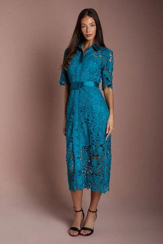 Coast teal midi dress womens - coast,