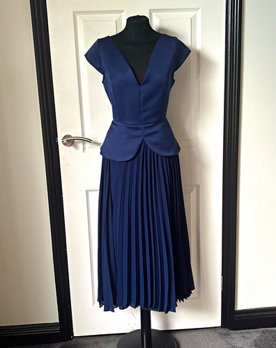 Coast navy pleated - navy, v-neck