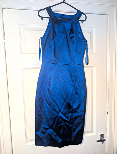 Coast blue satin halter - blue, neck