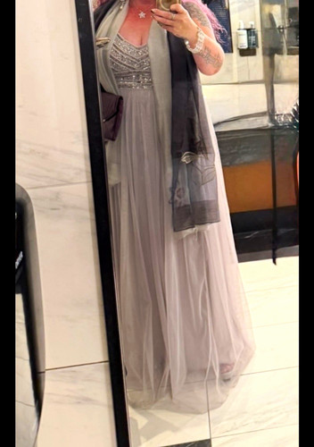 Coast grey tulle maxi dress - tulle,